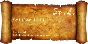 Sziller Lili névjegykártya