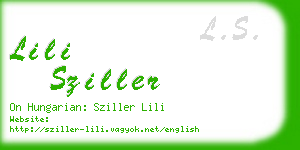 lili sziller business card